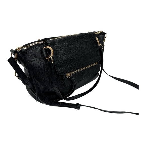 VINCE CAMUTO RAYA SATCHEL HANDBAG PURSE Black Leather - Picture 9 of 10